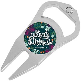 NewCharms Cultivate Kindness Proverbs Golf Ball Marker Divot Repair Tool Bottle Opener