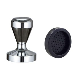 Coffee Tamper, Espresso Coffee Press 49mm Tamper Coffee with Silicone Tamper Mat
