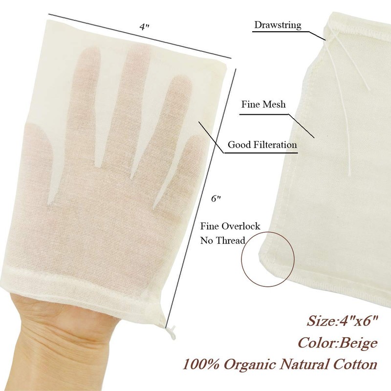 Cheesecloth Bags for Straining,Reusable Cold Brew Coffee Cheese Cloths Strainer,Large