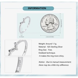 Bellitia Jewelry 925 Sterling Silver Women's Ring, Adjustable Simple Fox Ring for Women, Adjustable Fox Ring Jewellery for Women and Girls