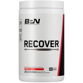 BARE PERFORMANCE NUTRITION BPN Recover Post‑Workout Enhanced Muscle Recovery Drink Mix – Essential Amino Acids with Amino9®, CherryPURE® Tart Cherry & Carnitine, 25 Servings, Fruit Punch