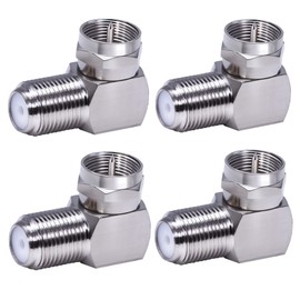 RG6 - Conector coaxial de ángulo recto de 90 grados, F macho a F hembra adaptador coaxial extensor conector para TV montado en la pared, antena, cable coaxial (4 piezas)