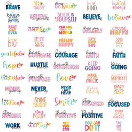 SAI 55 Pcs Motivational Quotes Stickers, Premium Design Waterproof Vinyl Stickers for Water Bottle, Laptop, Phone, Skateboard, Diary for Kids, Teens, Boys and Girls, Adults