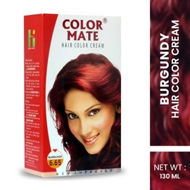 Color Mate Organic Hair Colour Rich Cream, No Ammonia Natural Hair Care Cream Burgundy + Copper Red hair colours Shade Hair Dye | Herbal Hair Colour Extra Shine 130 ml