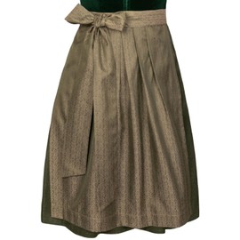 Edelnice Trachtenmode Dirndlschürze Livia Gold, Khaki, Schlicht, für Midi Dirndl Gr. 32-54 (khaki, 38-42)
