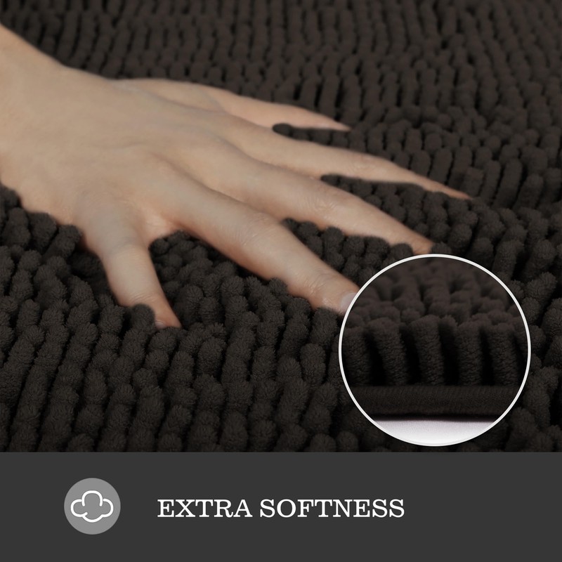 Yeaban Small Bathroom Rugs 12"x12" – Thick Chenille Bath Mats