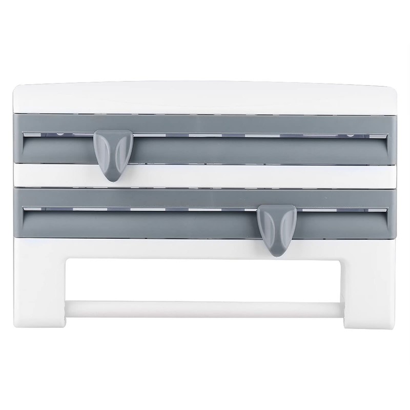 Paper Holder Storage Rack, Wall Mounted Plastic Wrap Foil Dispenser