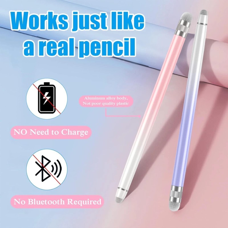 Bopomofo 2PCS Stylus Pens for Touch A-White Pink / White