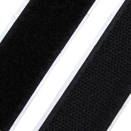 BlueDot Trading Self Adhesive Double-Sided Sticky-Back Hook and Loop Interlocking Tape for Home, Office, or Crafts, 3/4” (.75 inch) Wide, Black, 1 Foot