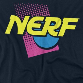 Nerf 90S Logo Unisex Adult T-Shirt for Men and Women, Navy, Medium