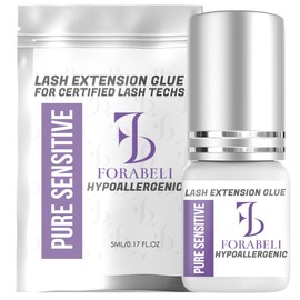 Forabeli Pure Sensitive Lash Extension Glue, 7–8 Sec Drying, No Fume, No Irritation, Gentle, Professional Eyelash Extension Glue for Beginner Lash Artists, Lash Adhesive for Eyelash Extensions