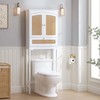 Spirich Over The Toilet Storage Cabinet with Rattan Doors, Over