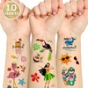 LOMIMOS 138pcs Hawaiian Luau Themed Temporary Tattoo,Tropical Summer Beach Pool