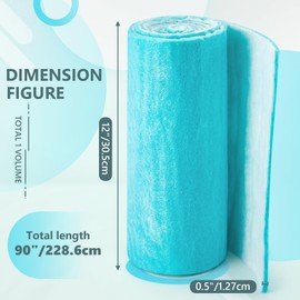 Tudomro 2 Roll 90 Inch Air Vent Filters Material Vent Filters Plus for Air Conditioner Register Pads Cut to Replacement Floor for Home Rv HVAC Ceiling Indoor Dryer Purifiers, 12" Wide