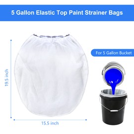 Xsourcer Paint Strainer Bags, 12 Pieces 5 Gallon White Fine Mesh Filter Bag, Bucket Elastic Opening Strainer Bags Hydroponic Paint Filter Bag for Paint Gardening