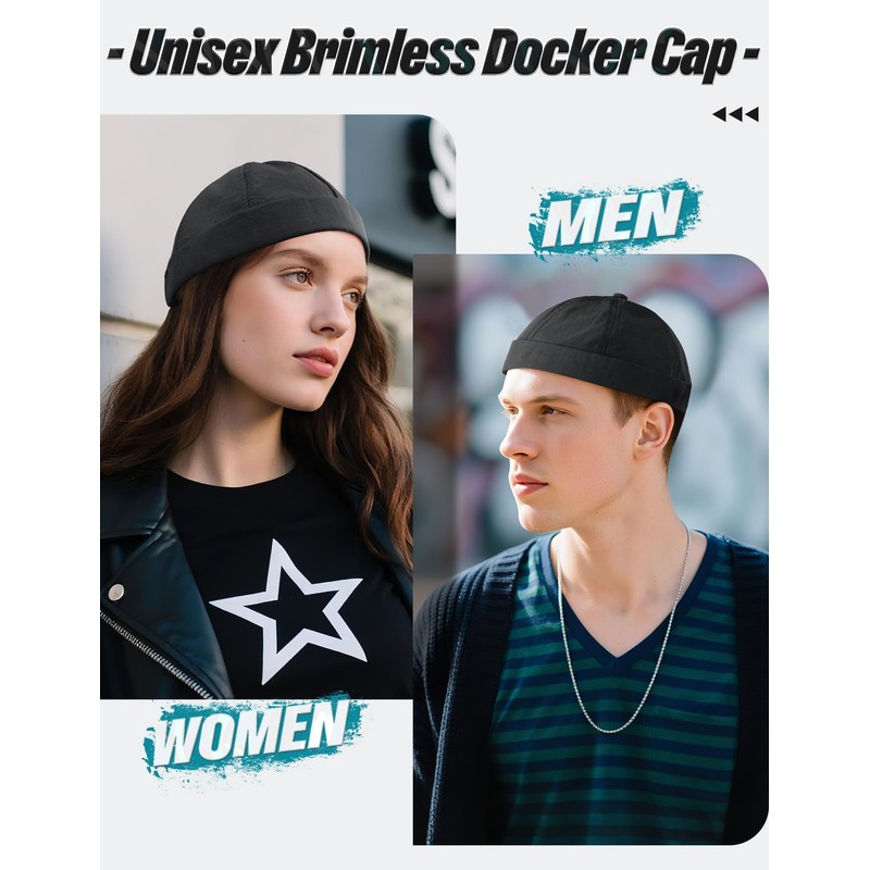 Becellen Docker Cap Men's Summer Cap Without Visor Adjustable Sailor