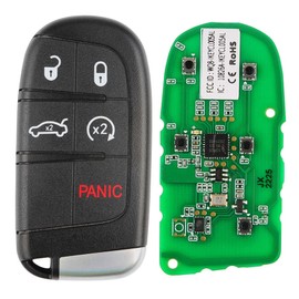 Autel IKEYCR5TPR Programmable 5-Button Smart Key for Chrysler Dodge, Green Plastic Fob, Compatible with Passenger Car, Ultra-Long Range (40m/130ft), 315/415MHz, Includes Rescue Blade