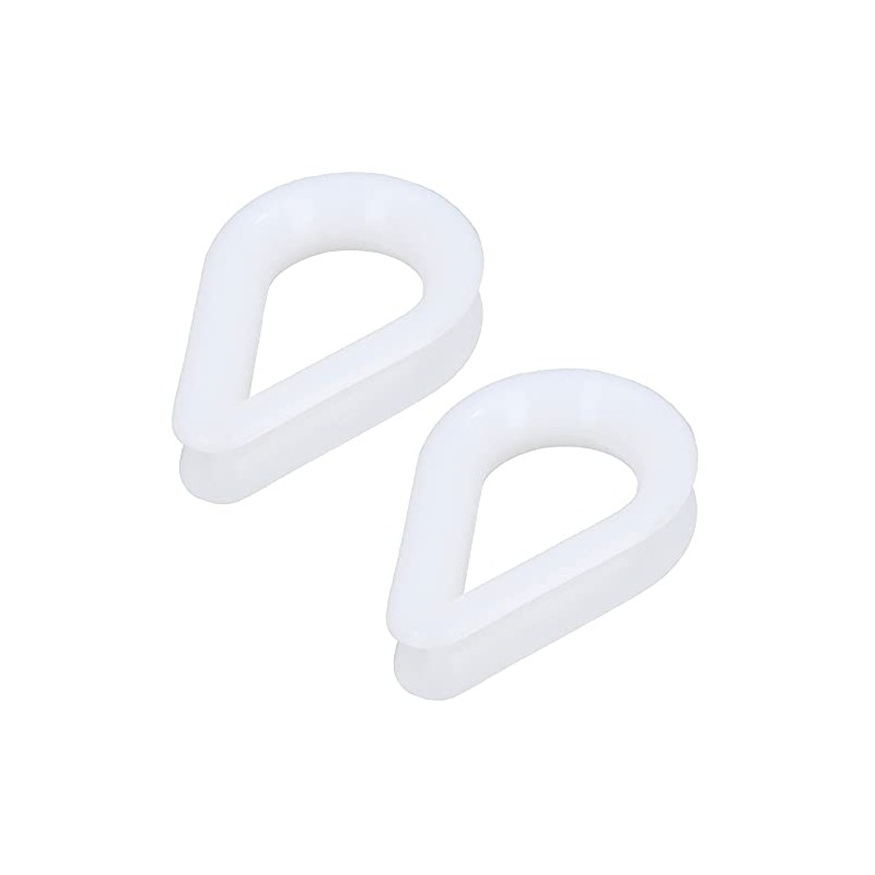 2 Pack White Nylon Rope Splice Thimble 10mm Rope Spliced