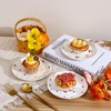 Koythin Ceramic Dessert Plates, Cute Fruits Dinner Plate, Printed Flowers
