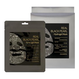 CELDERMA Real Black Pearl Hydrogel Mask [3 Masks], Illuminating & Calming, Hydrogel mask, Hydration, Glowing, Soothing, Anti-aging