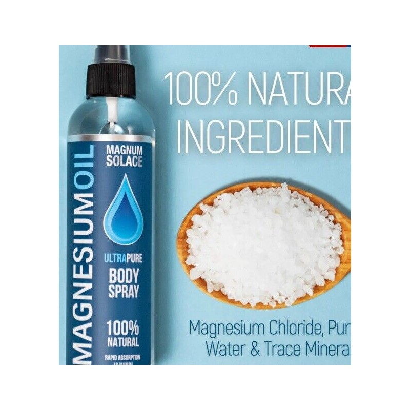 Magnum Solace Magnesium Oil Spray 100% Natural Magnesium Spray Sourced
