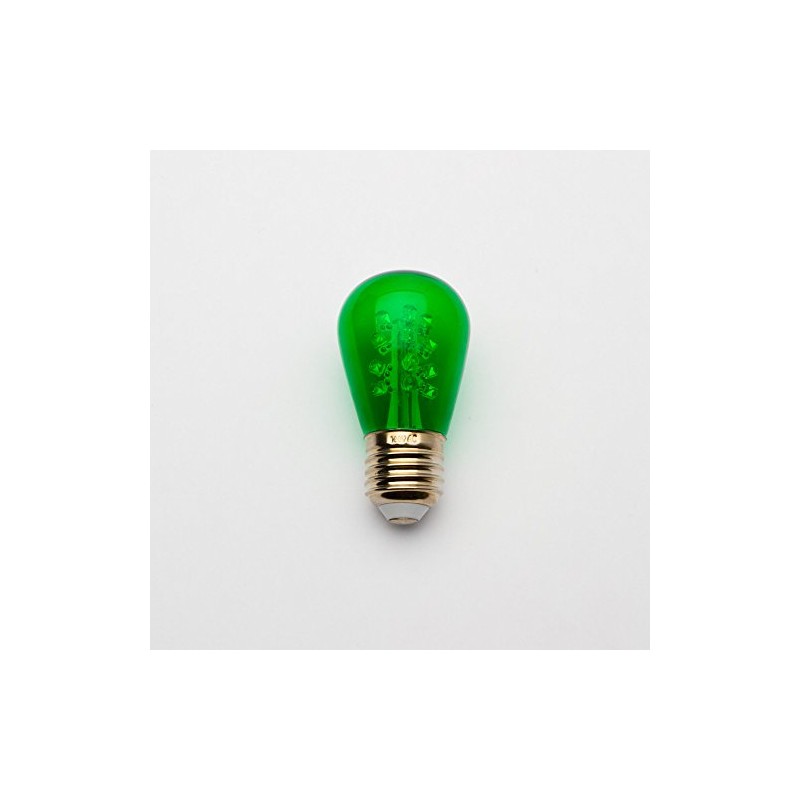 Green S14 LED Bulb - S14 Transparent 16 Led's -