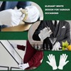 sourcing map White Cotton Gloves Parades Costume Gloves with Snap