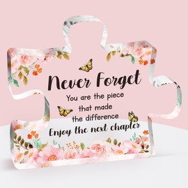 Retirement Gifts for Women Men 2024 - Acrylic Puzzle Plaque, Delicate Retirement Leaving Gifts for Coworkers, Friends, Teacher, Nurses, Inspirational Retirement Decorations, Funny Leaving Gift