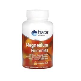 Trace Minerals Research | Magnesium Gummies - Tangerine 120 | Gominolas de Magnesio - Mandarina 120 Gomitas