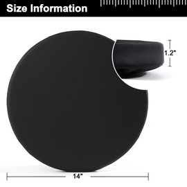 Tromlycs Round Bar Stool Seat Cushion with Elastic 14 inch for Barstool Pad Cushion Cover Black Faux Leather