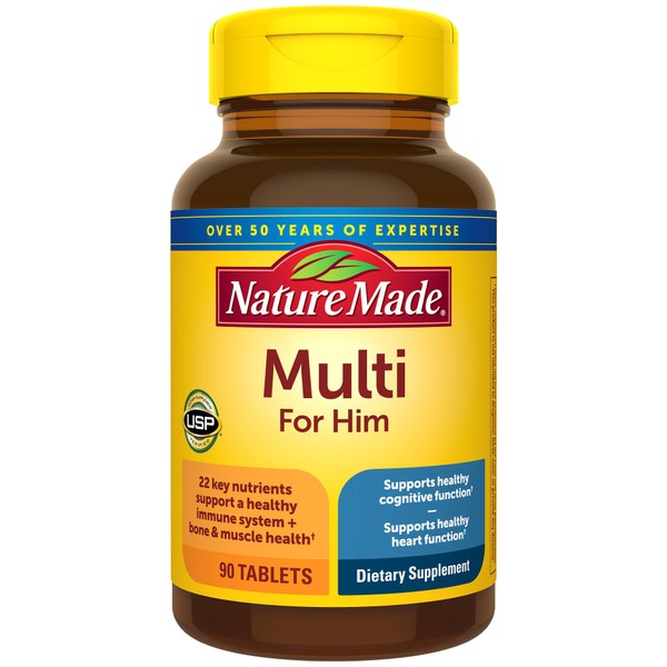 Nature Made Multivitamin For Him with No Iron, Mens Multivitamins