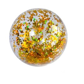 ZOOMTEC Inflatable Beach Balls, Pack of 1, Gold Glitter, 40CM, Glitter Confetti Bulk Sequin Beach Balls Suitable for Outdoor