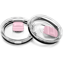 UWSTE 2 Pack Magnetic Slider Replacement Lid Compatible with Ember First and Second Generation Mugs 14 oz, Splash-Proof, BPA Free (Pink)