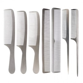Stainless Steel Hair Styling & Barber Comb - Lightweight, Thin 1mm Super Beauty Steel Free Size/BXGS08 4ea