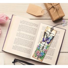 Syntego 3pcs 5D DIY Vintage Butterfly Sheet Music Diamond Art Bookmarks by Numbers Kit for Adults, Rhinestone Craft Pendant with Butterfly Charm