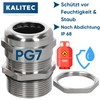 Kalitec PG7 Cable Gland Brass 2.5-6.5 mm Clamping Range I