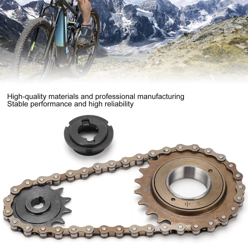 Sprocket Chain Set, 22T Tooth Rear Freewheel + 38 Links