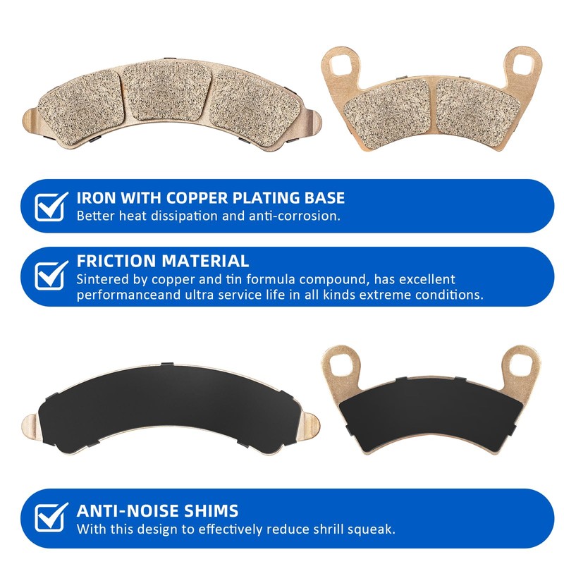 Front & Rear Brake Pads Sintered for Polaris RZR-Turbo-R RZR-PRO-R