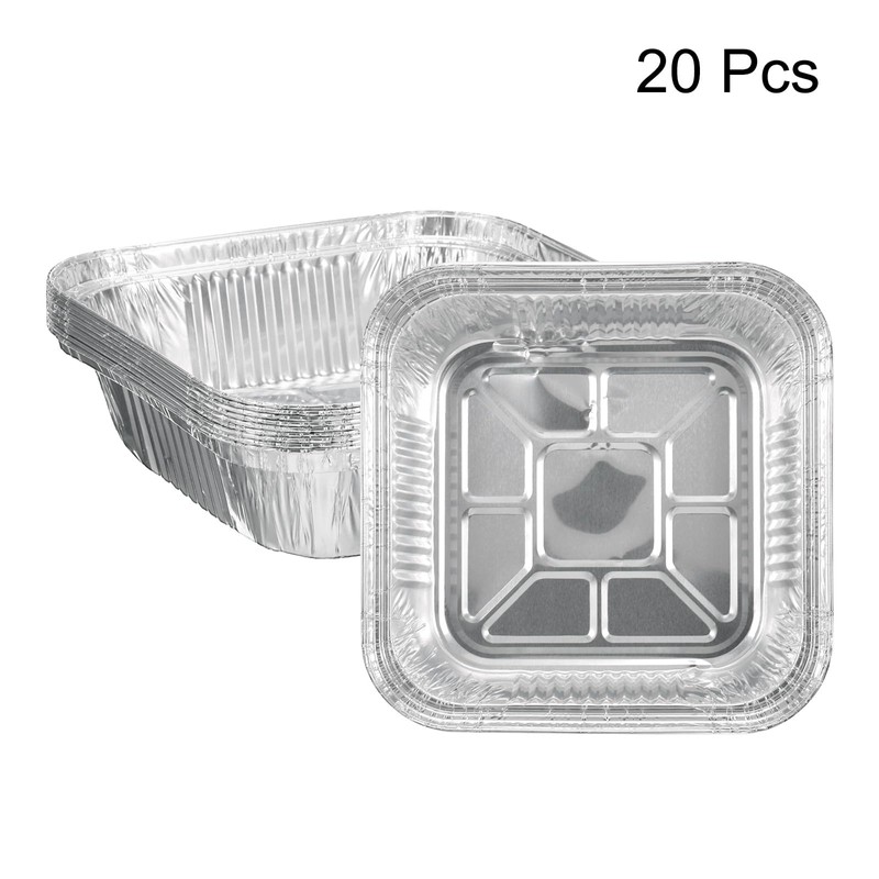 sourcing map 20pcs Aluminum Foil Pie Pans 6.3" Square Disposable