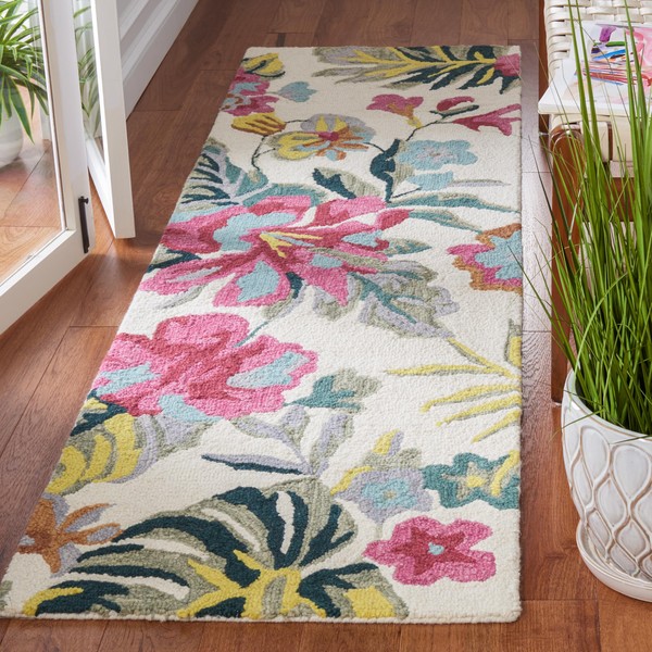 SAFAVIEH Jardin Collection Runner Rug - 2'3" x 8', Ivory