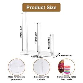 3 Animal Scrunchie Holder Stand, Acrylic Hair Scrunchie Storage Transparent Storage for Hair Bobbles, Hair Accessories Organiser, Hair Bobbles and Clips, Girls for Headband, Claw Clip Bracelets