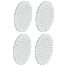 Gedotec Ventilation Grille Round for Ventilation | 4 Pieces Exhaust Air Grille White 50 mm | Indoor and Outdoor | BREATHE | Air Rosette Perforated Flat Made of Plastic | for Inlet and Nailing |