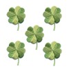 Set of 5 Four Leaf Iron On Patches, Embroidered Patches,