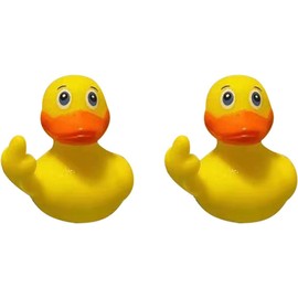 2Pcs Yellow Rubber Ducks Decor, 2.28" Finger Rubber Duck, Cute Small Rubber Ducks Funny Rubber Duck Toys Car Accessories for Bathroom Car Dashboard Decorations，Bath Ornamental