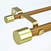 ILAISIHOME 1-1/8 Inch Diameter Wood color Curtain Rods with Cap