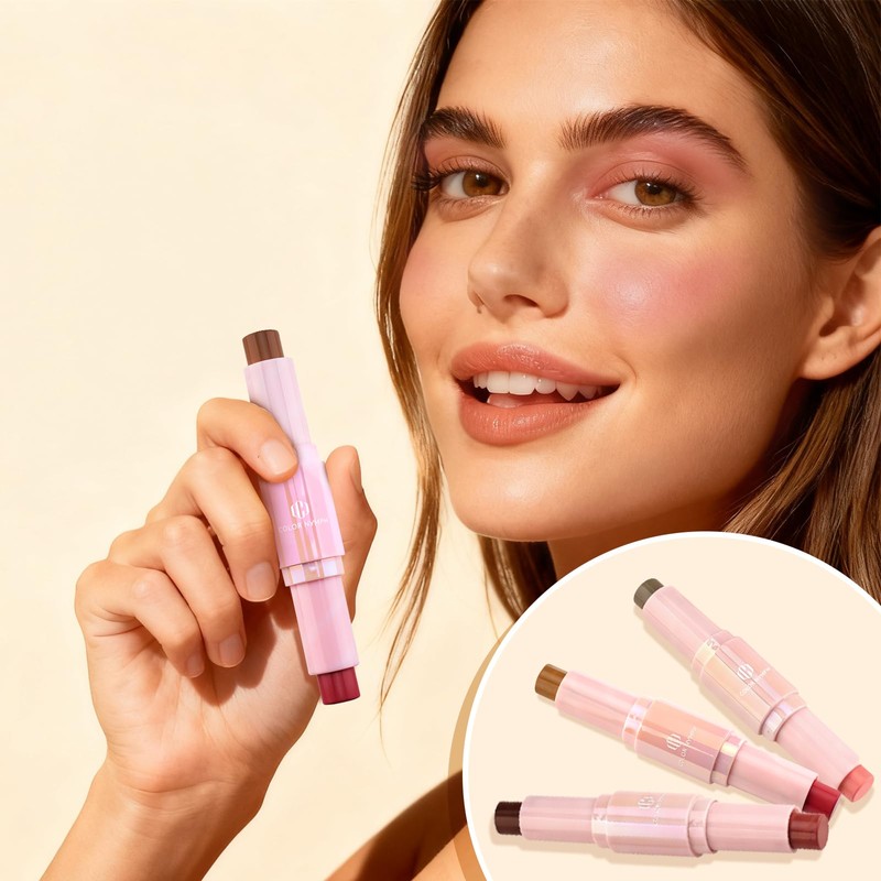 Cream Blush Contour Stick, Double-end Makeup Stick Multiuse Blush Butter