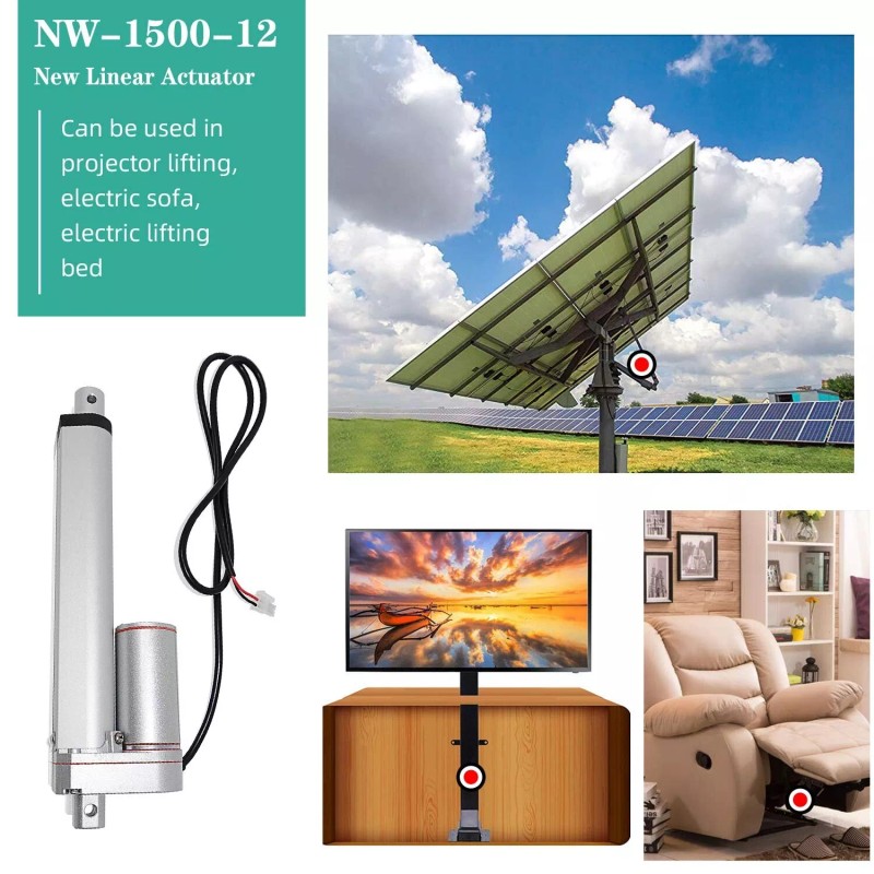 ECO-WORTHY Heavy Duty 330lbs/1500N Solar Tracker Linear Actuator Multi-Functions