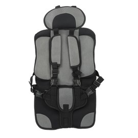 Children Safety Seat Simple Car Portable Seat Foldable Adjustable Strap Travel Accessories Protective Seat Dark Grey