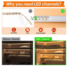 Muzata 10Pack 3.3FT/1M LED Channel with Milky White Cover White Aluminum U Shape LED Diffuser Channel LED Strip Light Diffuser Easy Installation U1SW HW 1M