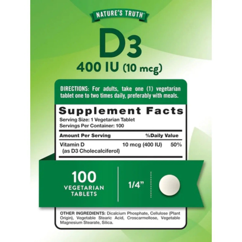 Vitamina 400 Nature Truth 100 Tabletas Sabor Libre Gluten